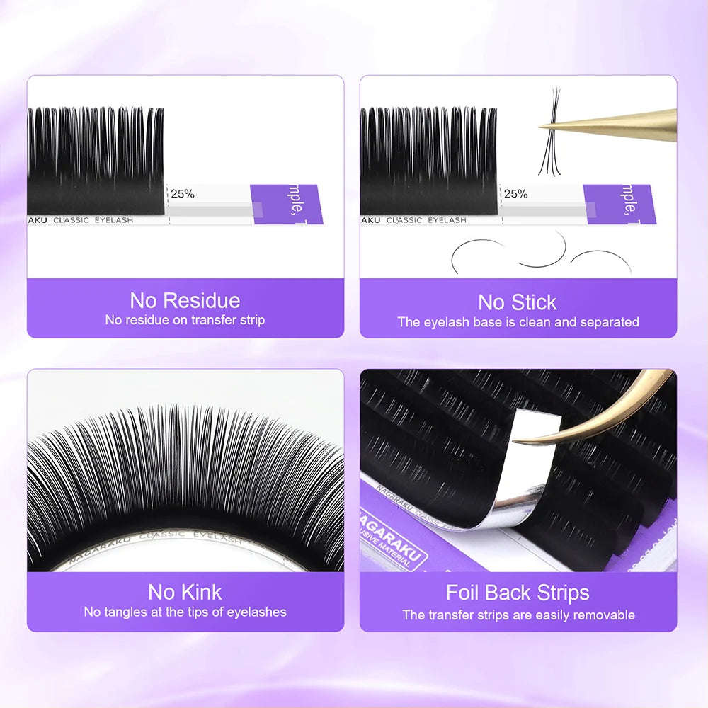 NAGARAKU Classic Individual Eyelash Extensions — 16 Rows