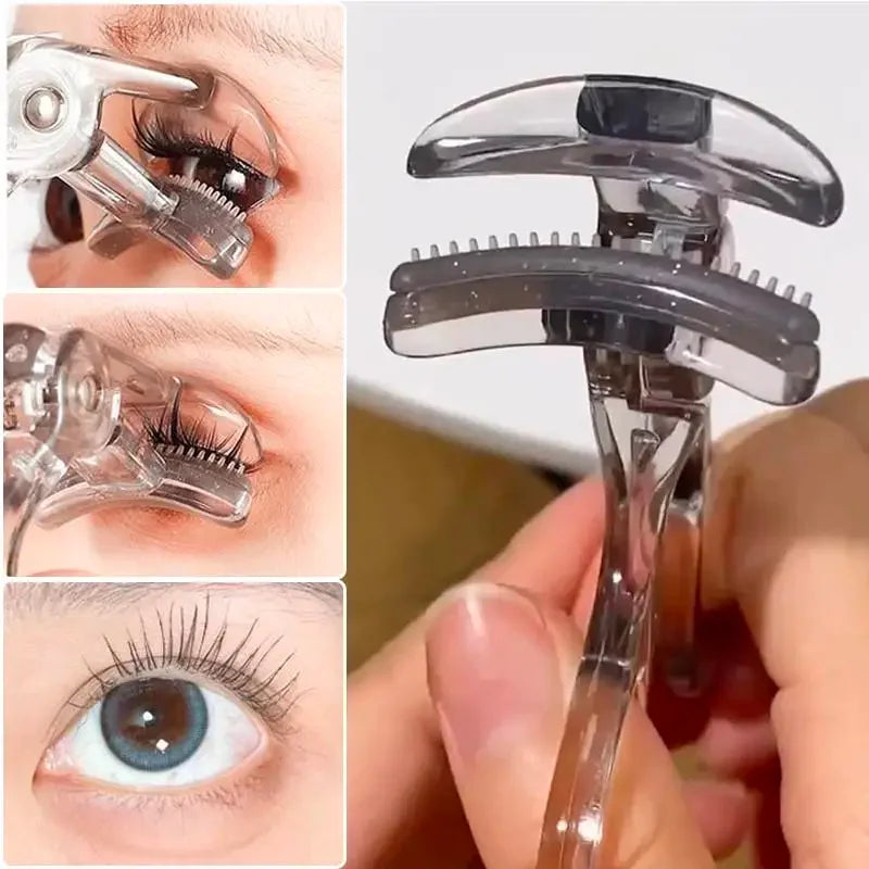 Dual-Type Eyelash Curler with Comb — Waterproof Long-Lasting Natural Curl