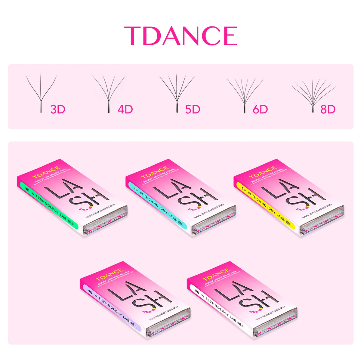 TDANCE Premade Volume Fan Lash Extensions — 3D to 6D W-Shape