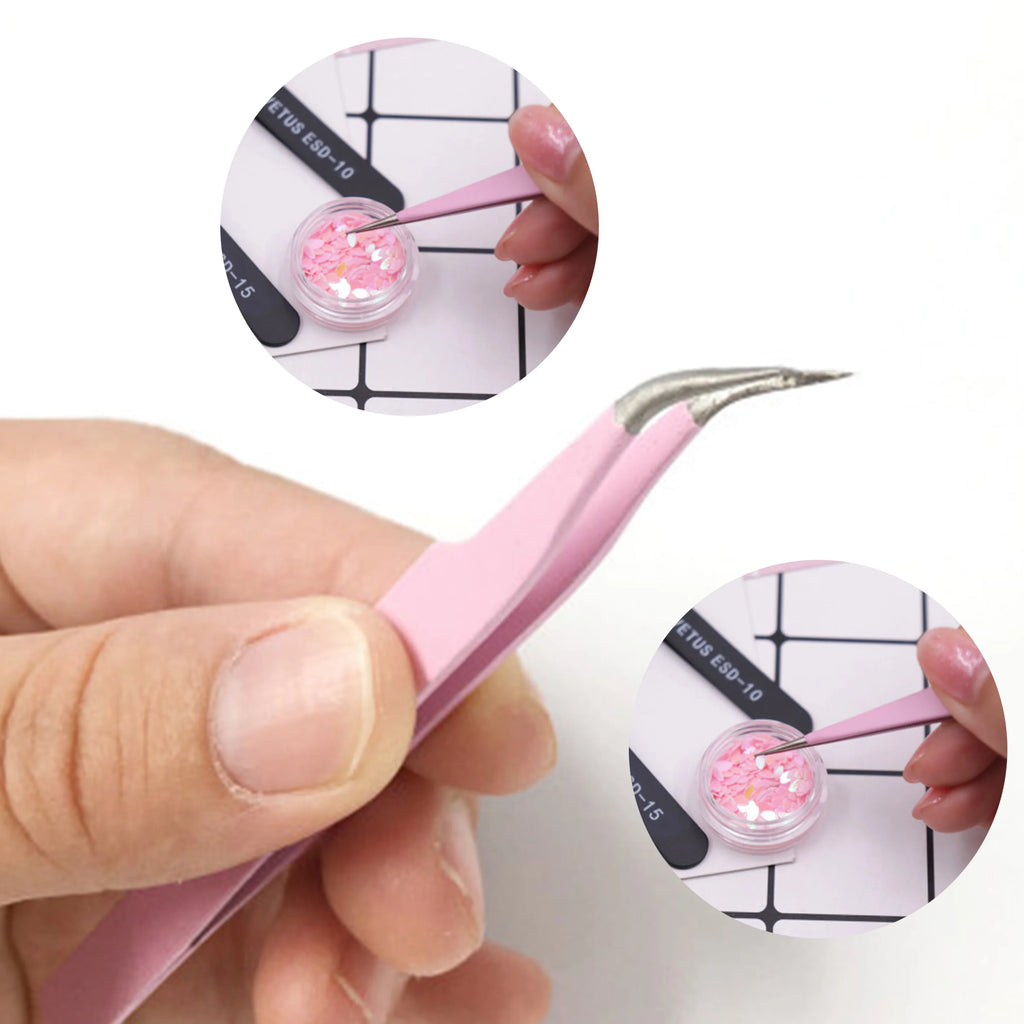 Stainless Steel Lash Extension Tweezers — Curved & Straight