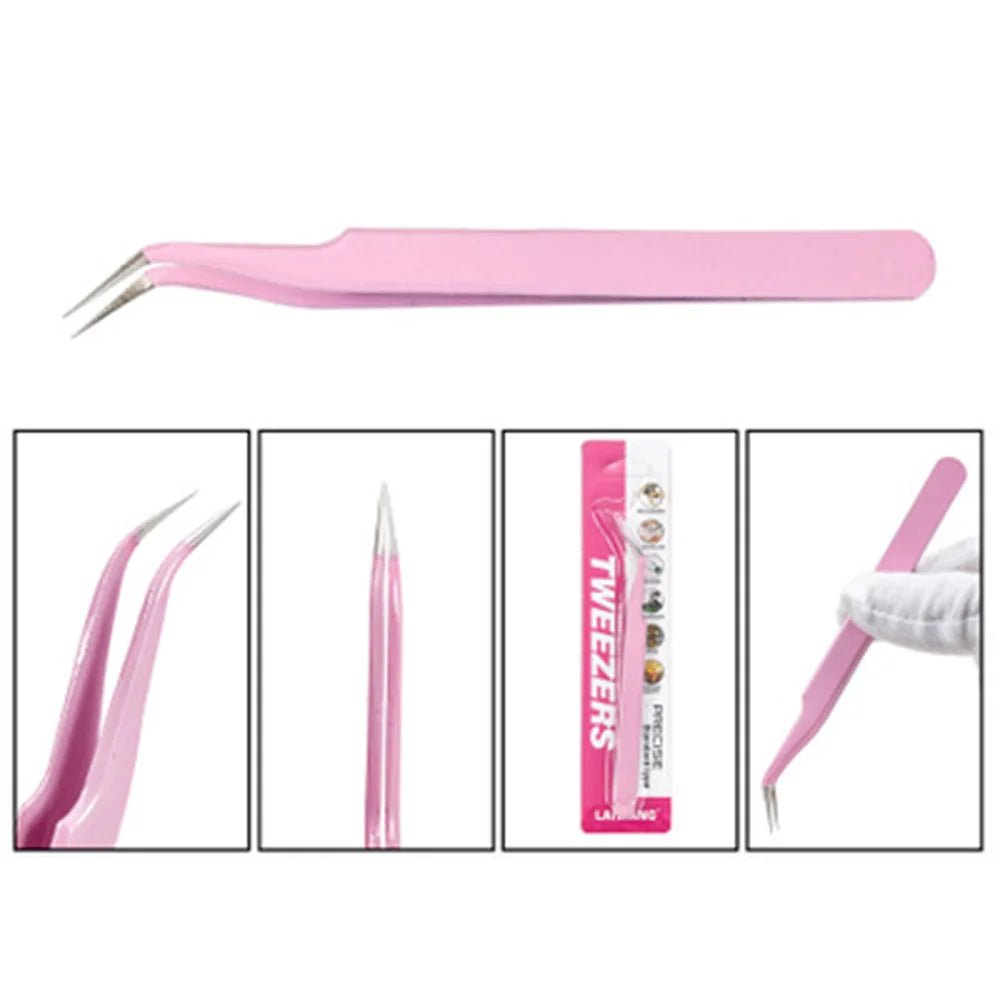 Stainless Steel Lash Extension Tweezers — Curved & Straight