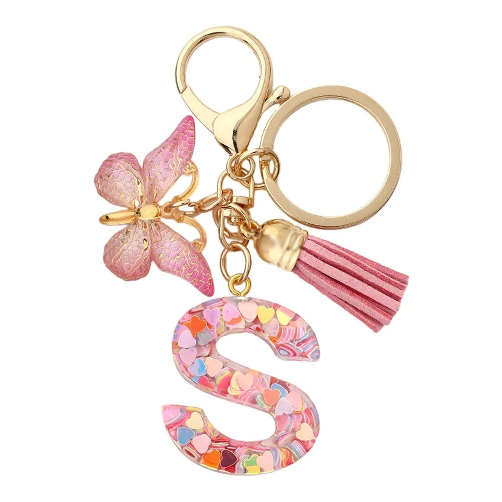 A-Z Initial Letter Keychain — Metal Name Key Ring