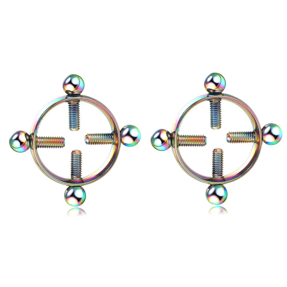 Steel Screw Faux Nipple Clip Rings — Non-Piercing
