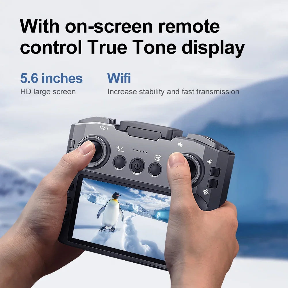 Lenovo V988 Drone 4K HD Camera 360°Obstacle Avoidance Brushless 5G WIFI FPV GPS Quadcopter FPV RC Dron Toy with Big Screen