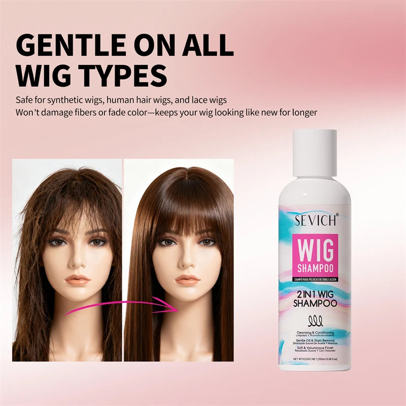 2-in-1 Anti-Frizz Wig Shampoo & Conditioner