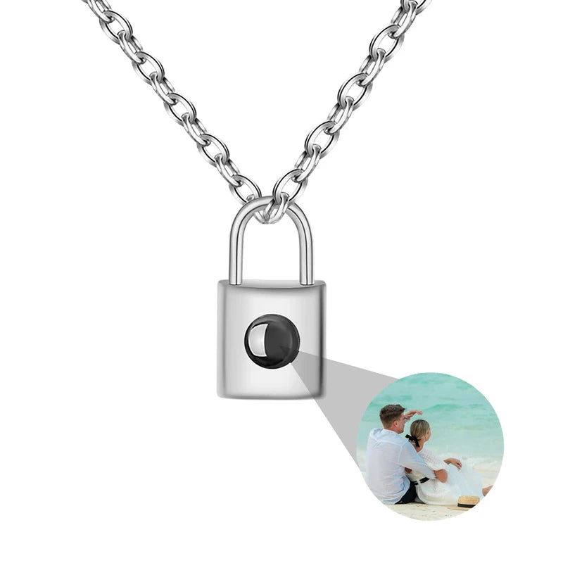 Custom Photo Projection Necklace — 100 Languages I Love You
