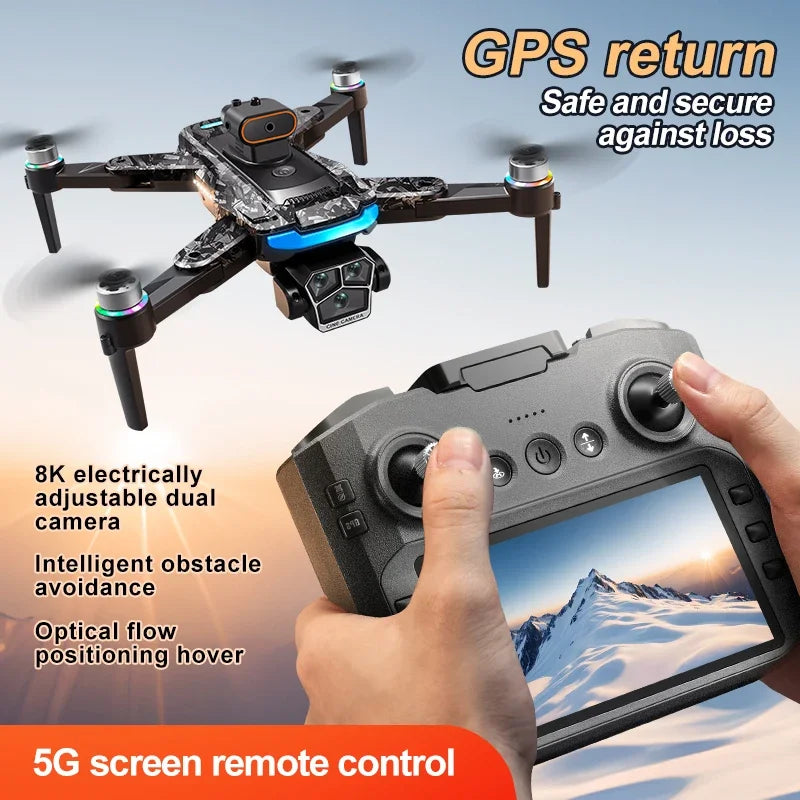 A14 Pro Max 8K Drone — Triple Camera, Brushless, Obstacle Avoidance & Foldable