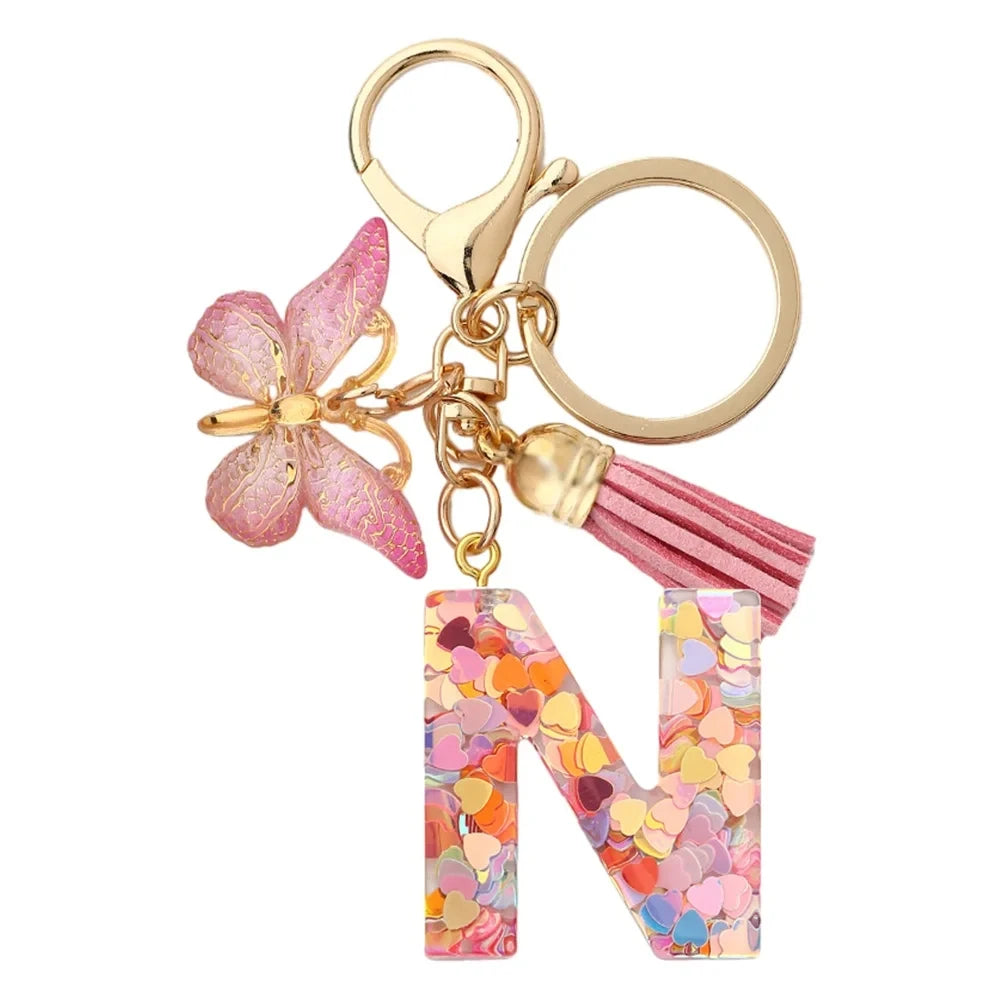 A-Z Initial Letter Keychain — Metal Name Key Ring