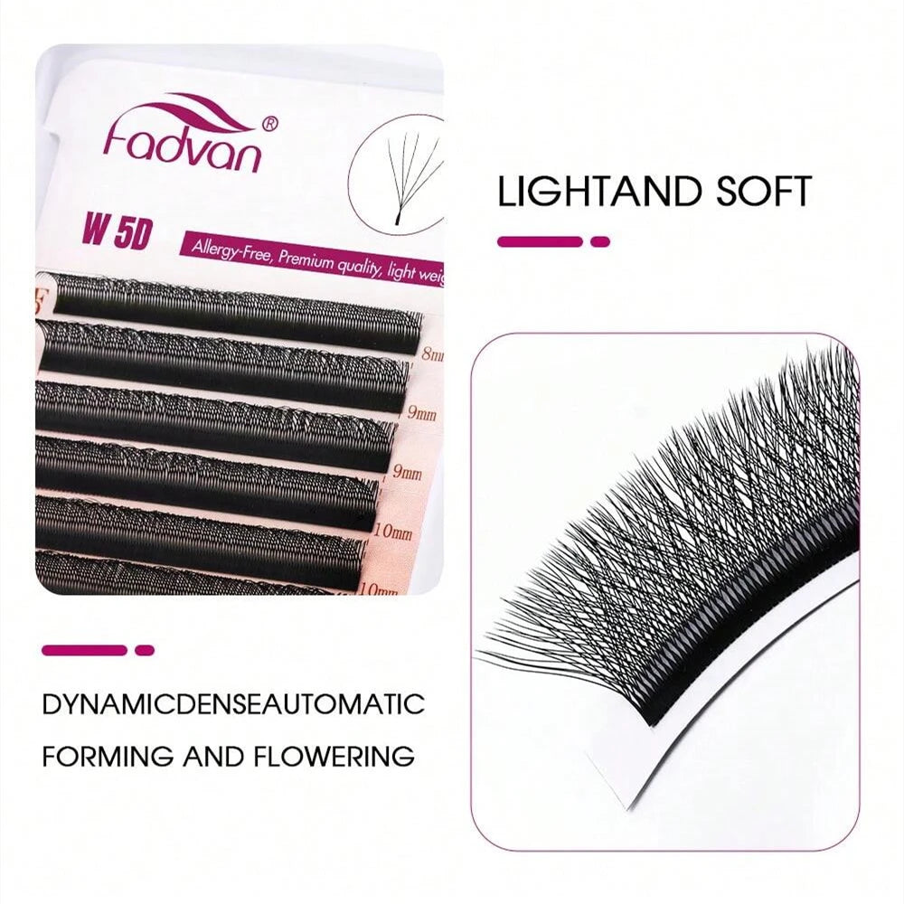 FADVAN 5D-W Premade Volume Fan Lash Extensions — 0.07mm D Curl