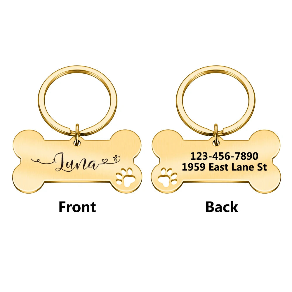 Custom Text Personalized Dog Tag Name Collar