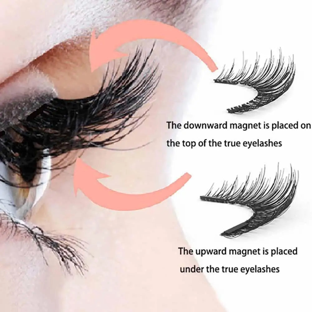 3D Natural Magnetic Eyelashes — 5-Magnet Handmade Reusable Set
