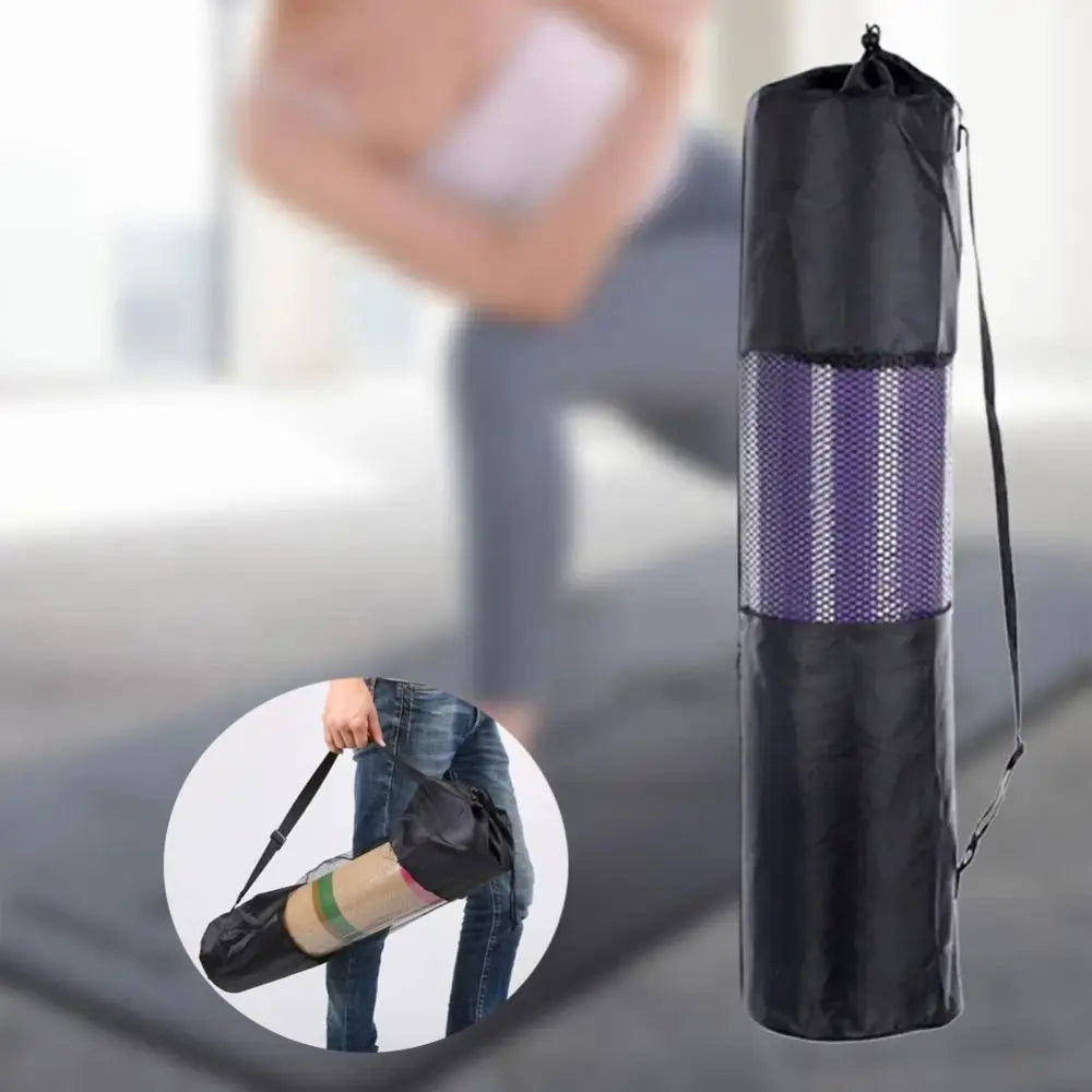 Yoga Mat Carry Bag — Portable Mesh with Adjustable Shoulder Straps