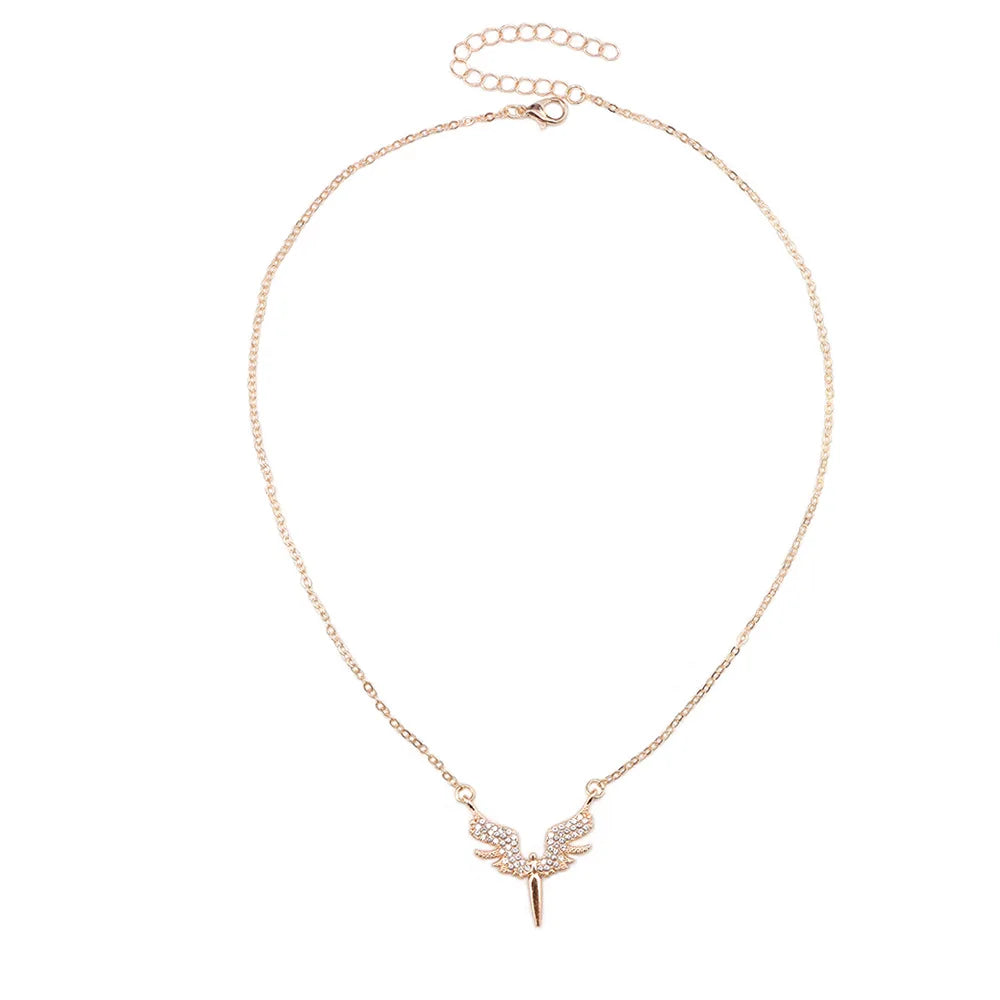 Crystal Angel Wings Clavicle Chain Necklace