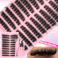 DIY Cluster Lash Extension Kit — Wispy & Natural 9–16mm with Bond & Seal