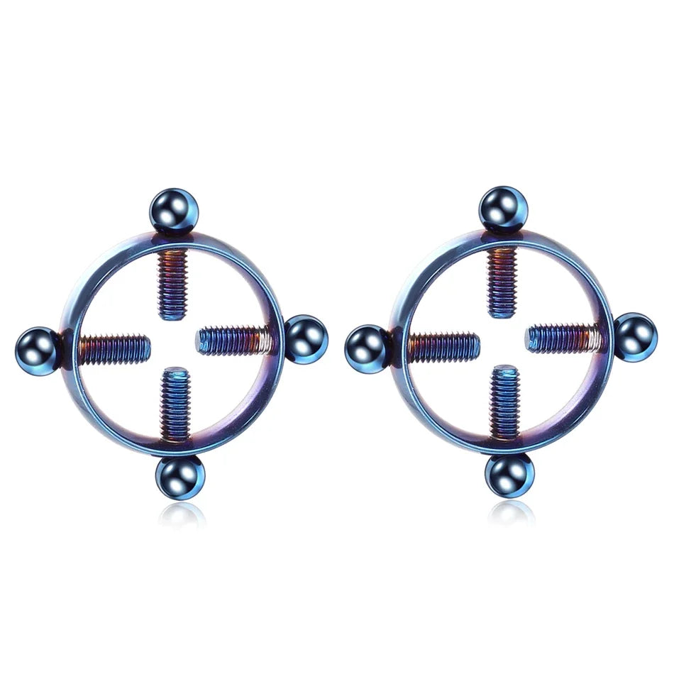 Steel Screw Faux Nipple Clip Rings — Non-Piercing