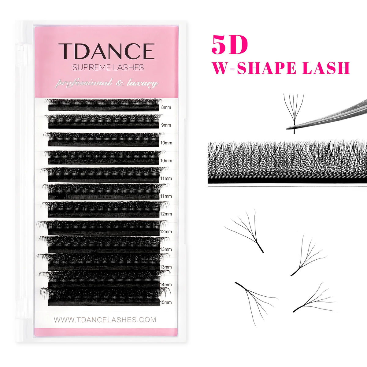 TDANCE Premade Volume Fan Lash Extensions — 3D to 6D W-Shape