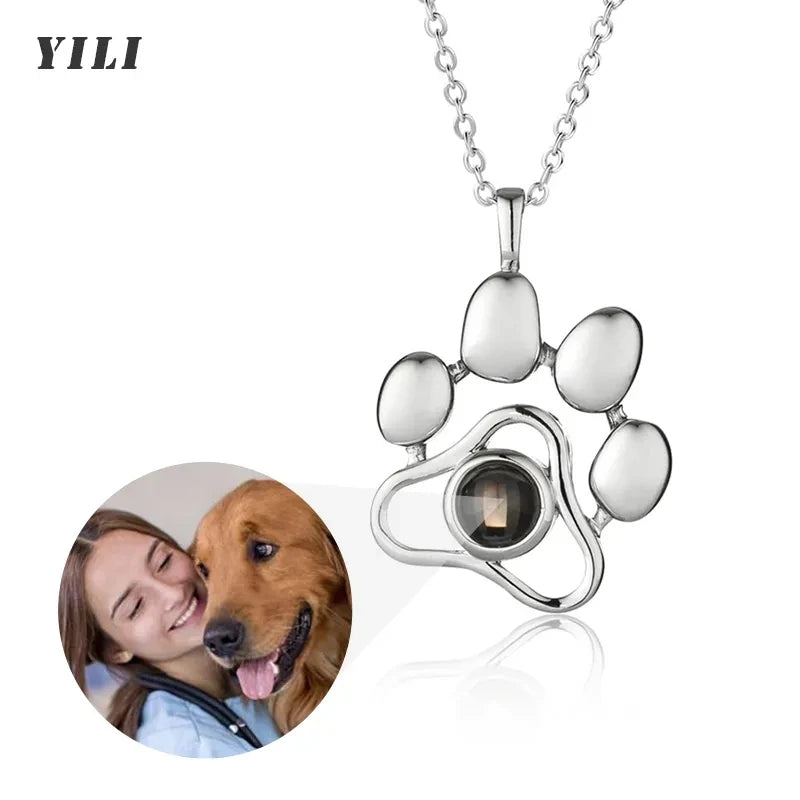 Custom Photo Projection Necklace — 100 Languages I Love You