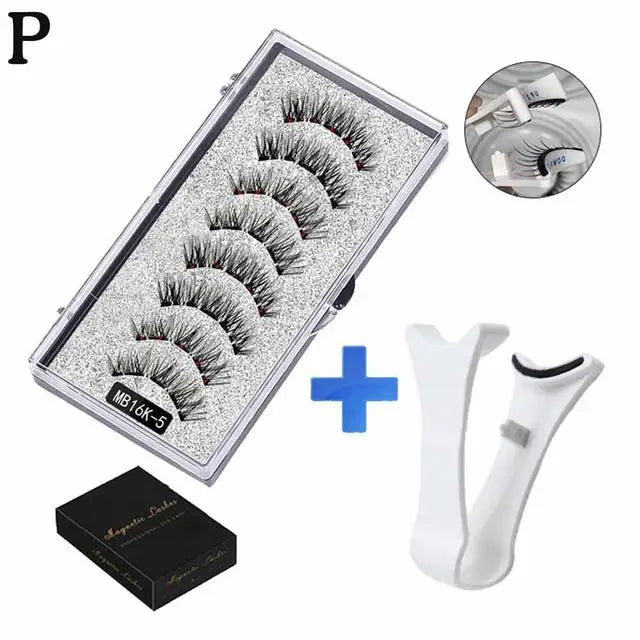 3D Natural Magnetic Eyelashes — 5-Magnet Handmade Reusable Set