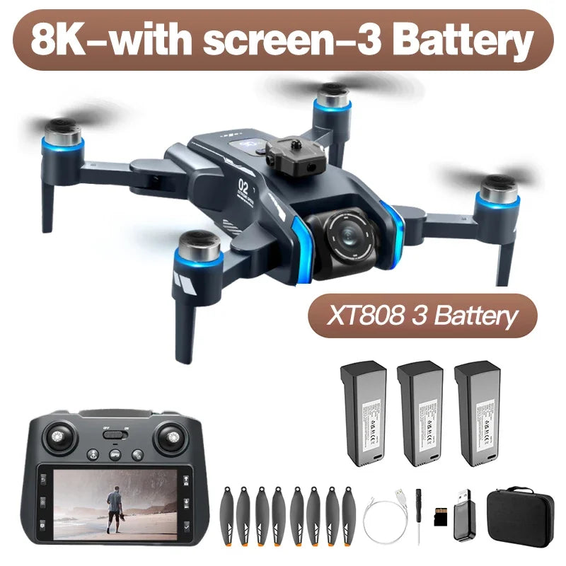 Lenovo XT808 MAX GPS Drone Screen Control 8K Professional HD Dual Camera 5G WIFI Obstacle Avoidance Head Brushless Motor Toy