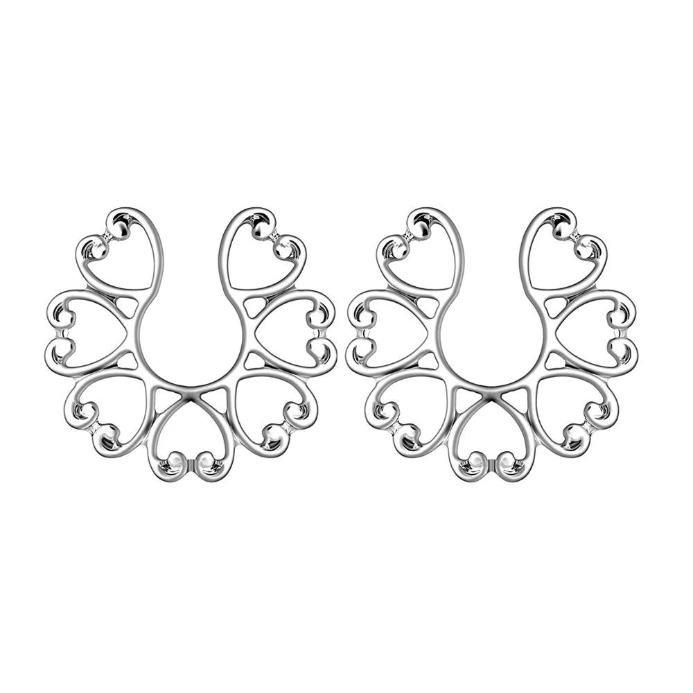 Hollow Pattern Stainless Steel Non-Piercing Nipple Clamps