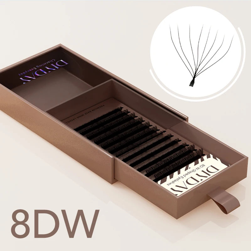 Premade Volume Lash Extensions — 3D to 8D Faux Mink W-Shape Fans