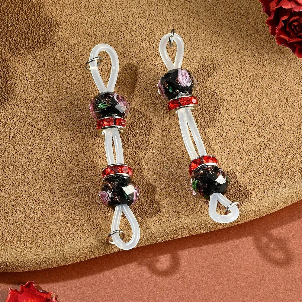Glitter Bead Non-Pierce Faux Nipple Barbells