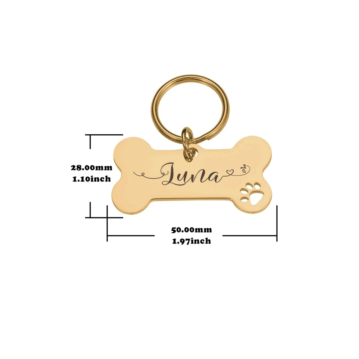 Custom Text Personalized Dog Tag Name Collar