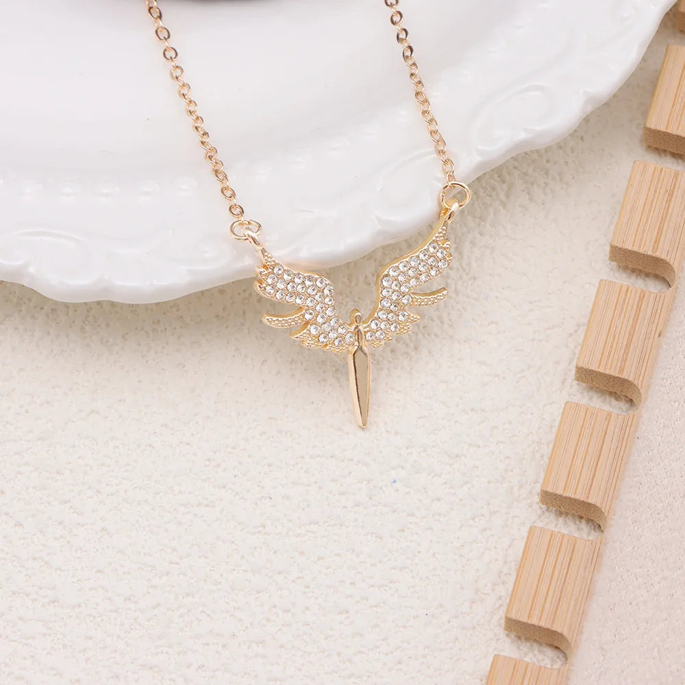 Crystal Angel Wings Clavicle Chain Necklace