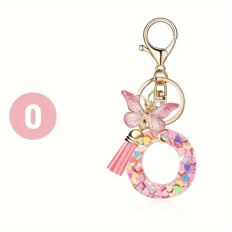 A-Z Initial Letter Keychain — Metal Name Key Ring