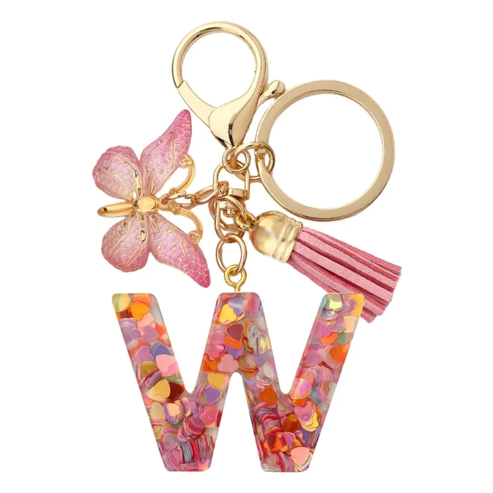 A-Z Initial Letter Keychain — Metal Name Key Ring