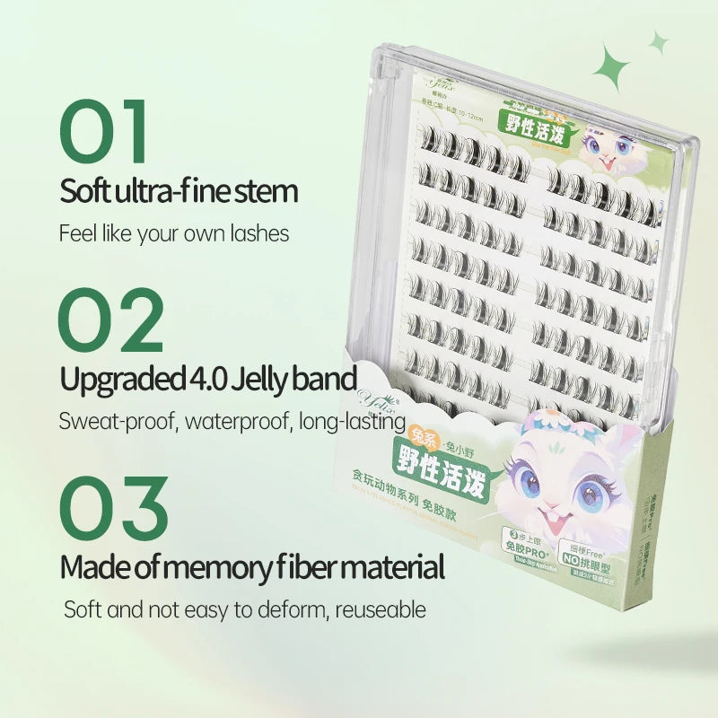 Yelix DIY Cluster Lashes — Glue-Free Natural Manga Style