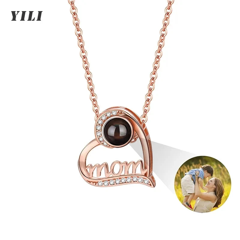 Custom Photo Projection Necklace — 100 Languages I Love You
