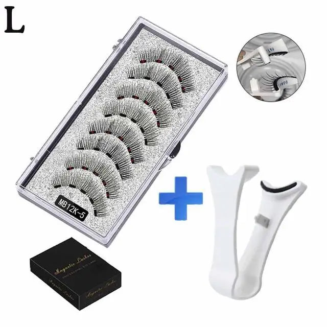 3D Natural Magnetic Eyelashes — 5-Magnet Handmade Reusable Set