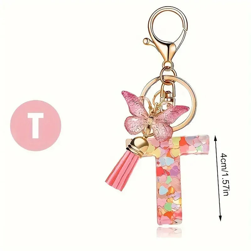 A-Z Initial Letter Keychain — Metal Name Key Ring