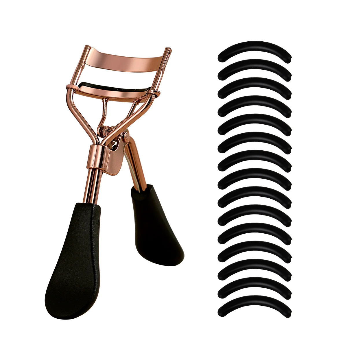 Portable Eyelash Curler — 15 Silicone Pads Stainless Steel