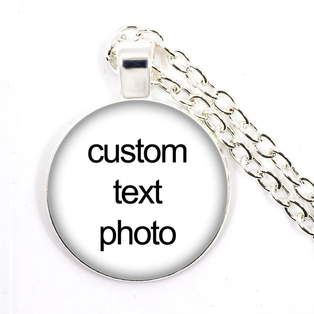 Custom Photo Crystal Angel Wing Pendant Necklace