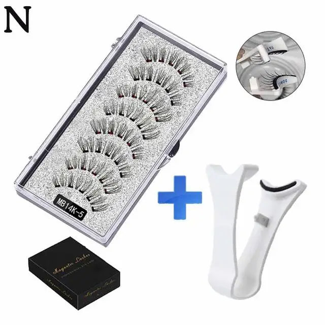 3D Natural Magnetic Eyelashes — 5-Magnet Handmade Reusable Set
