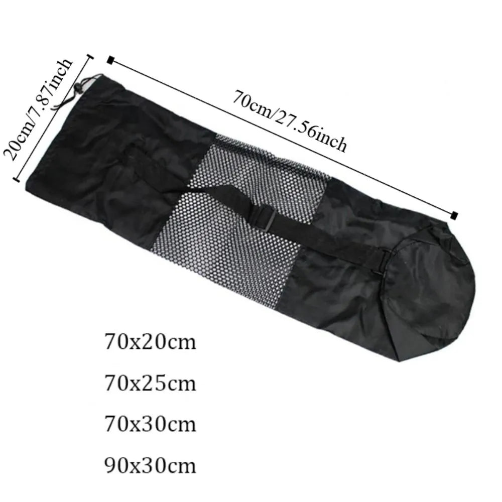 Yoga Mat Carry Bag — Portable Mesh with Adjustable Shoulder Straps