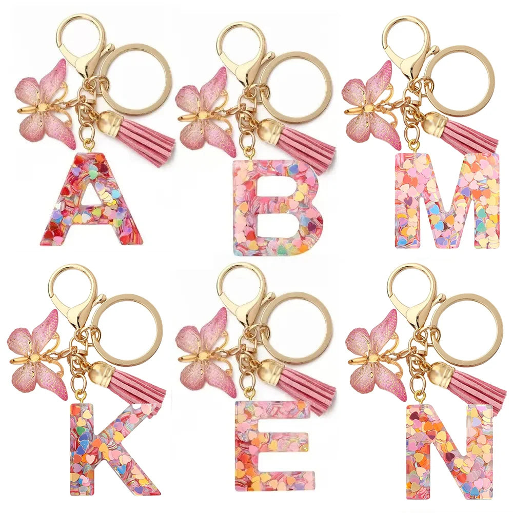 A-Z Initial Letter Keychain — Metal Name Key Ring
