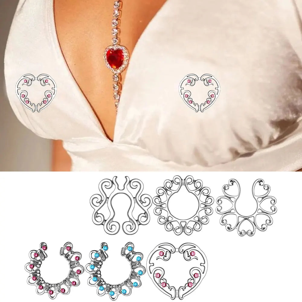 Hollow Pattern Stainless Steel Non-Piercing Nipple Clamps