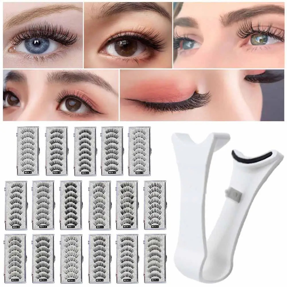 3D Natural Magnetic Eyelashes — 5-Magnet Handmade Reusable Set
