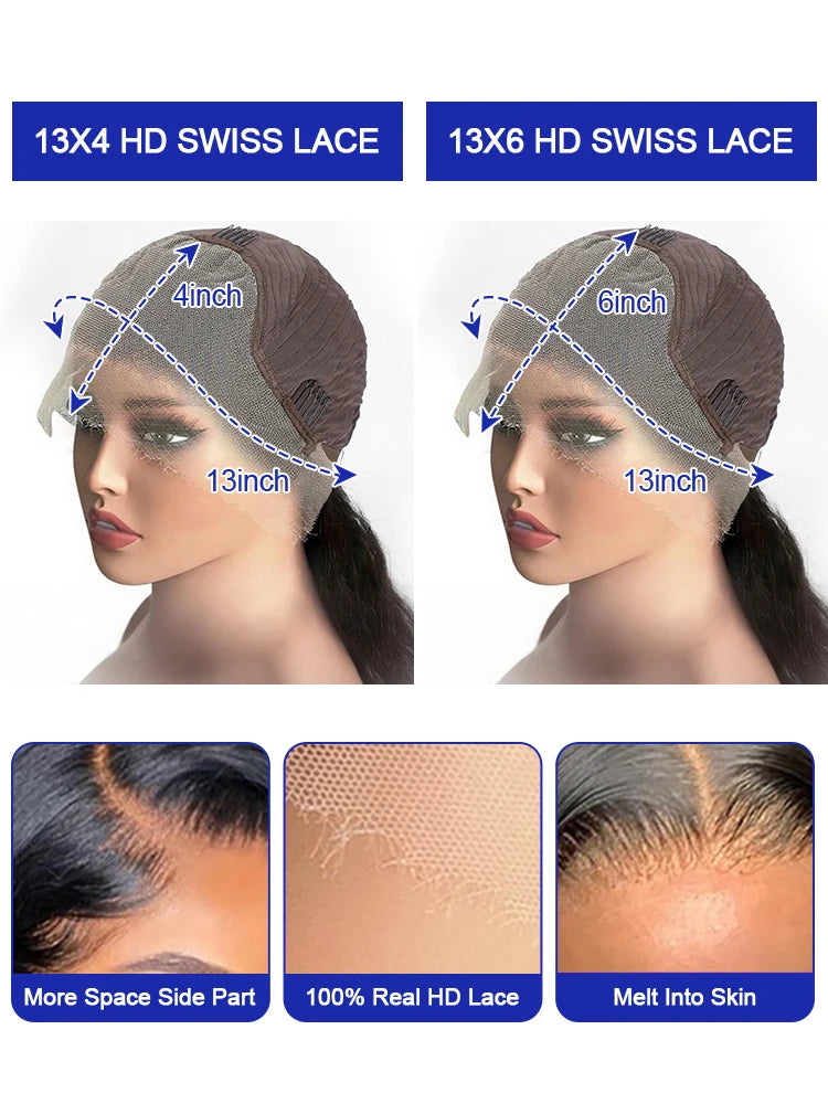 Bone Straight Human Hair Lace Front Wig — 13x4 & 13x6 HD Lace