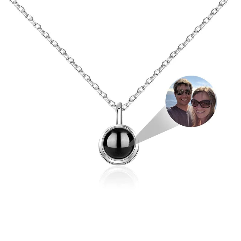 Custom Photo Projection Necklace — 100 Languages I Love You