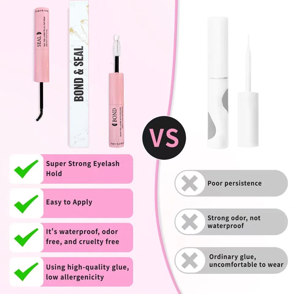 Lash Bond & Seal Kit — 10ml Glue + 5ml Remover + Tweezers