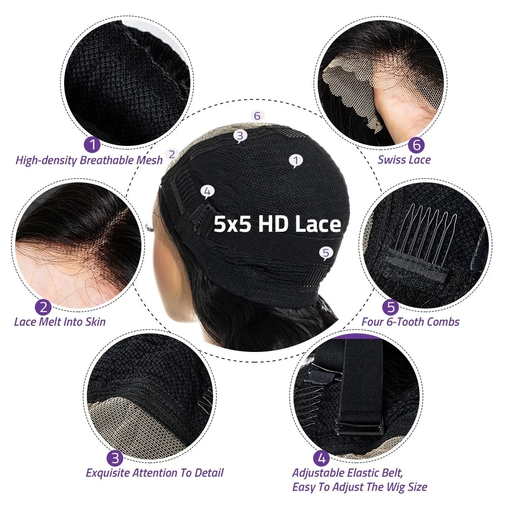 Body Wave Human Hair Lace Front Wig — HD & Glueless Lace Options