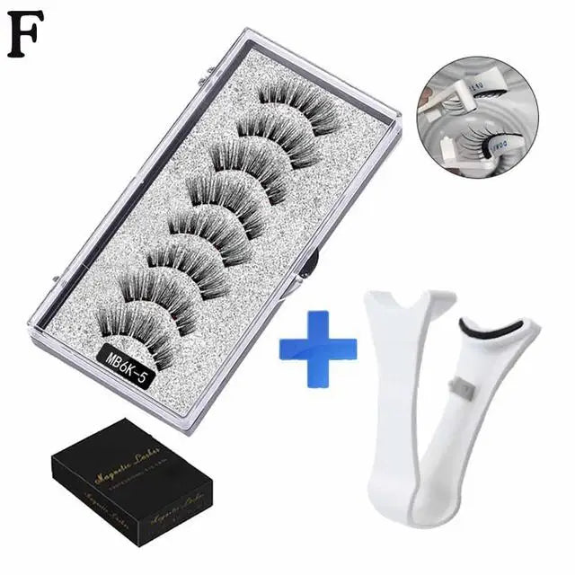 3D Natural Magnetic Eyelashes — 5-Magnet Handmade Reusable Set