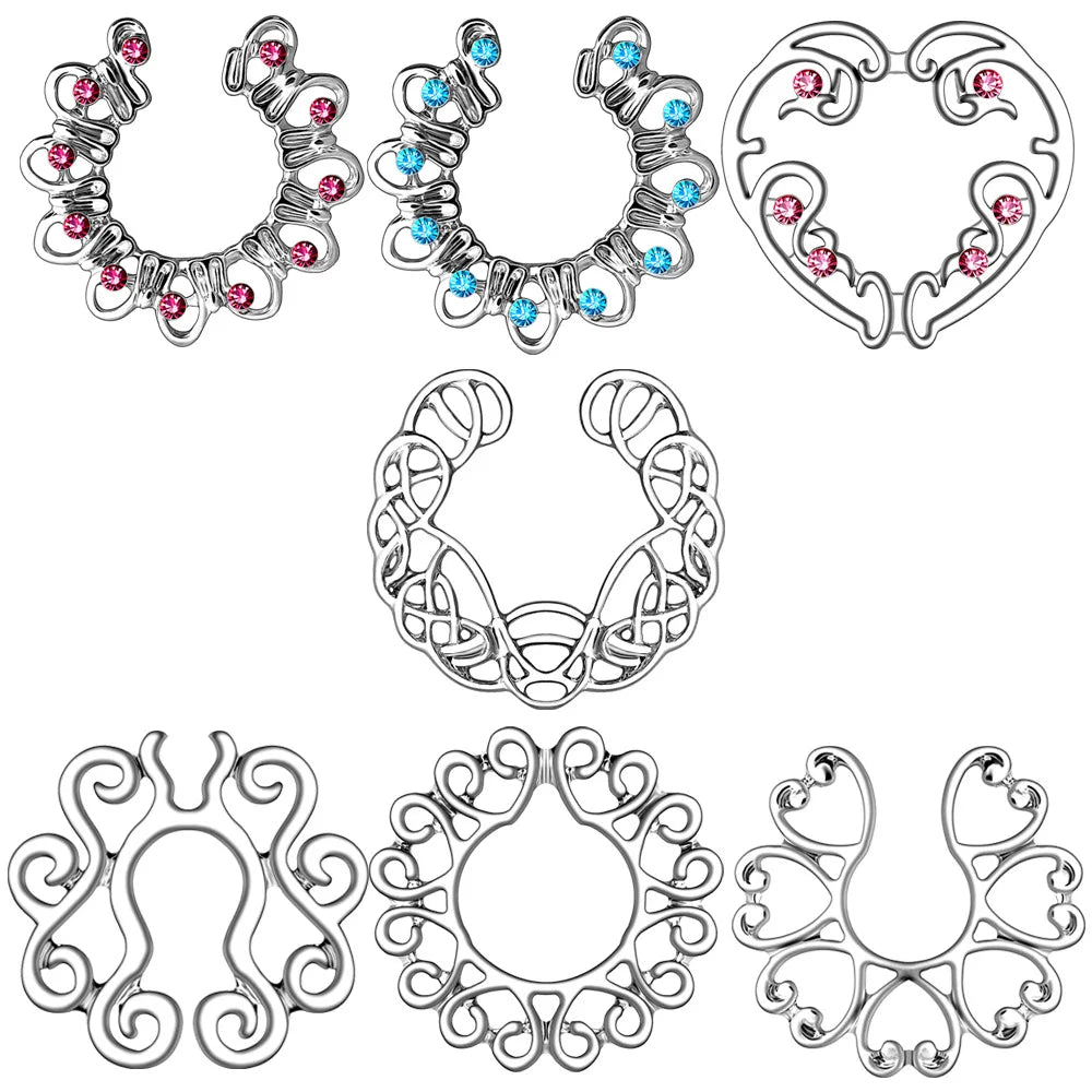 Hollow Pattern Stainless Steel Non-Piercing Nipple Clamps