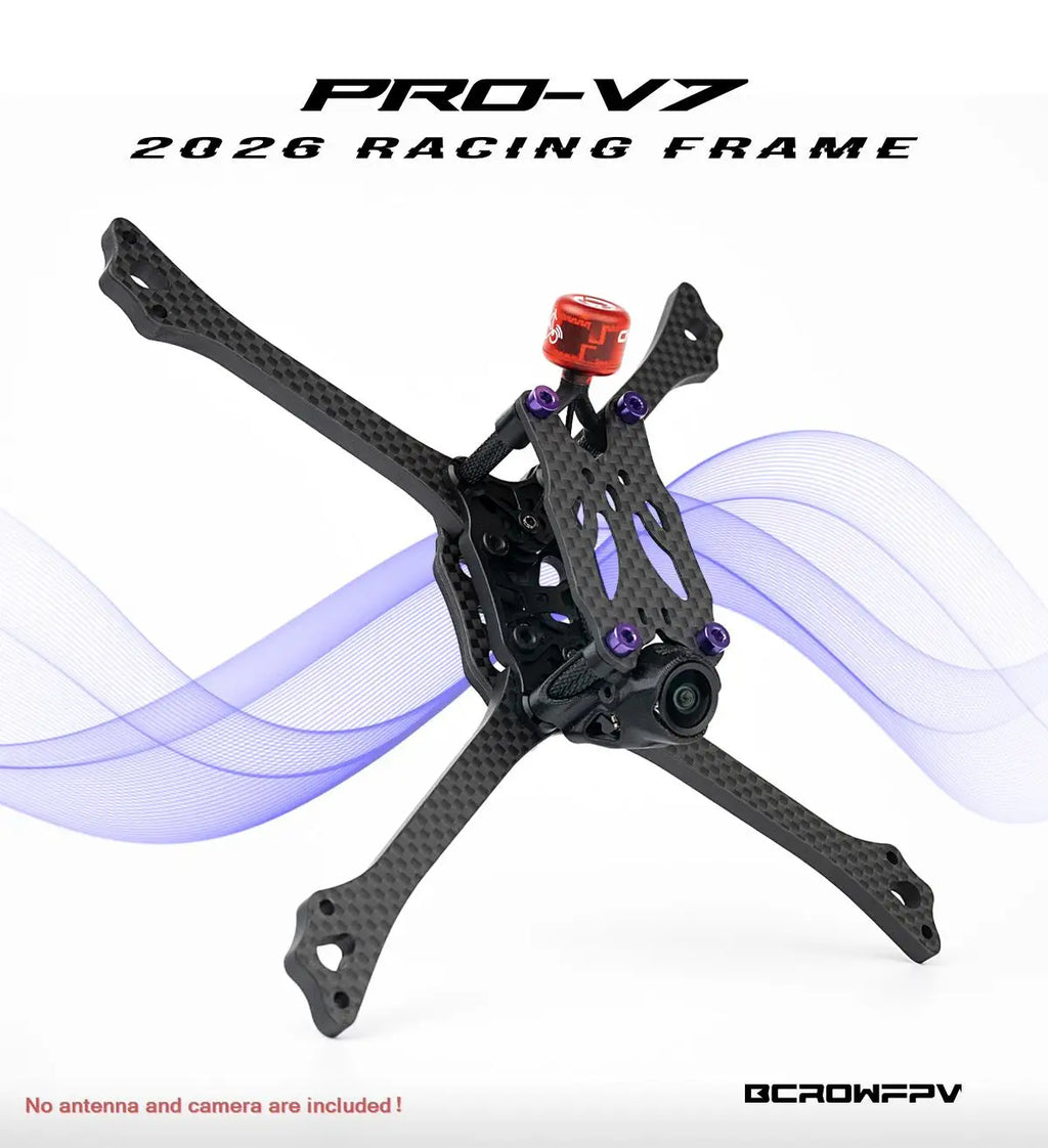 Bcrowfpv Pro-v7 Racing Drone Frame Kit 2026 New Model, Carbon Fiber Fpv Quadcopter Frame For 5 Inch Diy Drone