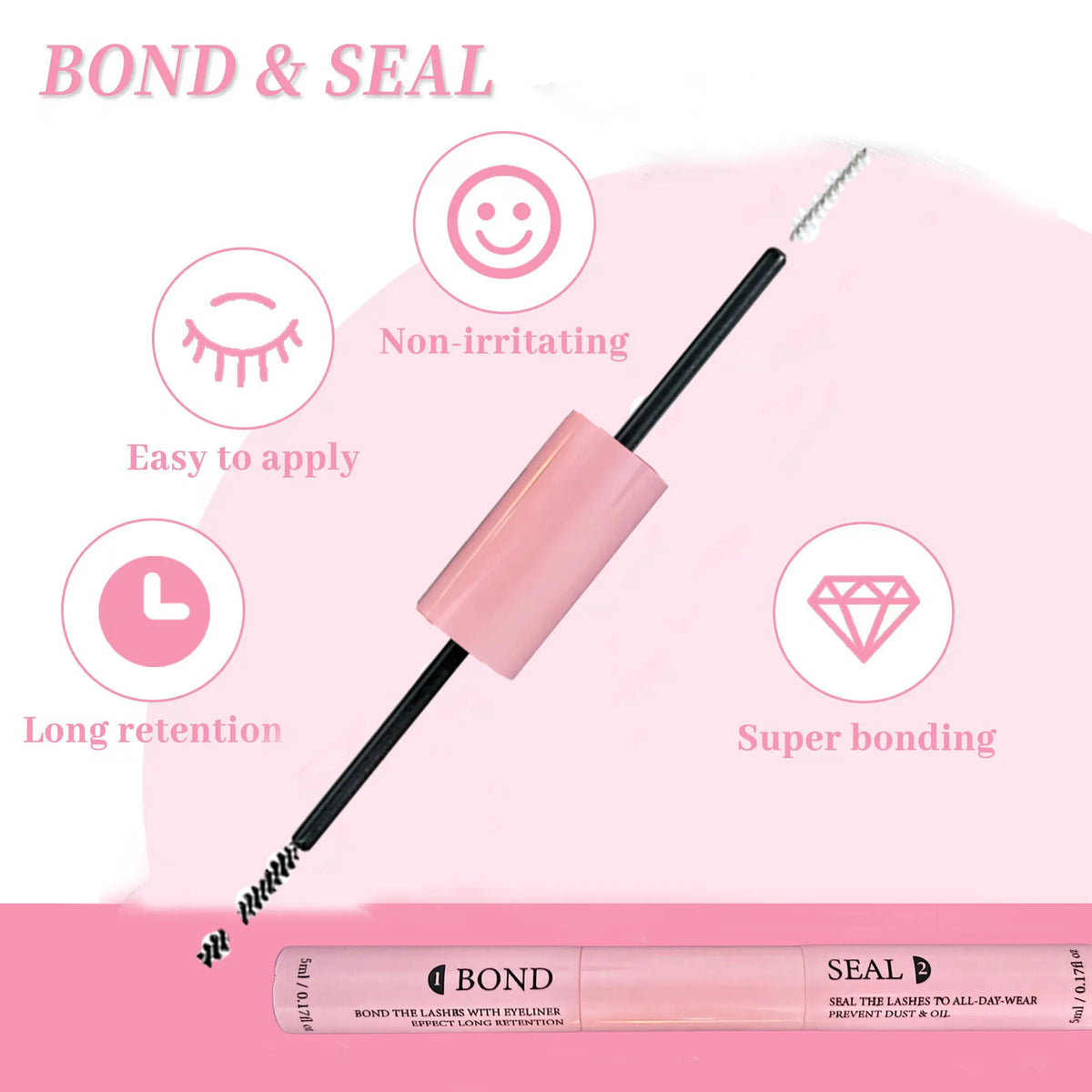 Lash Bond & Seal Kit — 10ml Glue + 5ml Remover + Tweezers