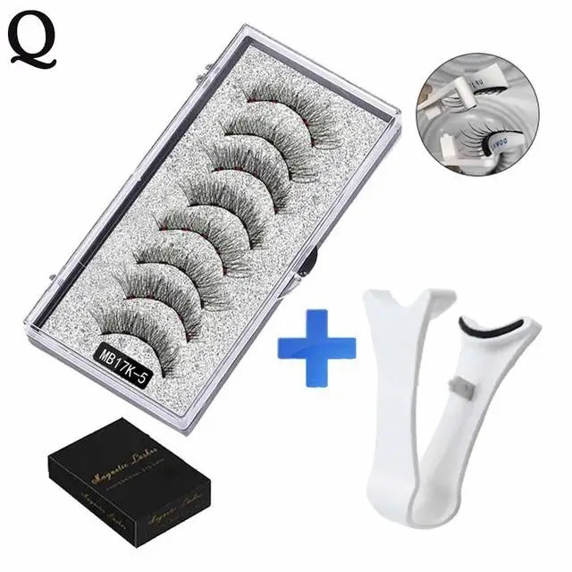3D Natural Magnetic Eyelashes — 5-Magnet Handmade Reusable Set